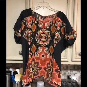 Allen B sheer multi colored top